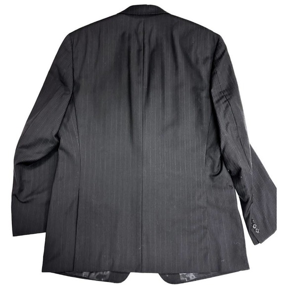 VTG Joseph Abboud Black Pin Striped Mens Suit App. Sz  44 - Picture 2 of 8